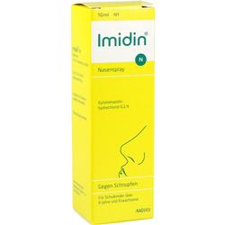 Gelbe Verpackung von Nasenspray gegen Schnupfen für Kinder ab 6 Jahren und Erwachsene.