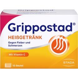 Packung eines Erkältungs-Heißgetränks gegen Fieber mit Vitamin C.